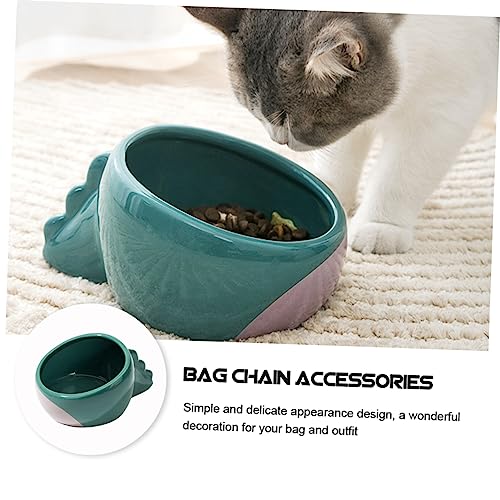 HOUDERCO Kerntyp Ceramic Dog Food Bowl Rutschfester Stabiler Futternapf Für Katzen Und Hunde Für Futter Und Wasser Blaues Dinosaurier-Design
