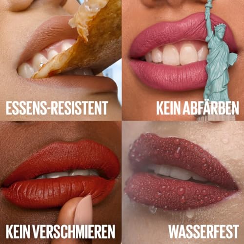 Maybelline New York Super Stay Matte Ink Fl&uuml;ssiger Lippenstift f&uuml;r 16H Halt, Mattes Finish, Kussecht & Wischfest ohne Abf&auml;rben, Hochpigmentierte Farbe, Nuance: 20 Pioneer, 5ml