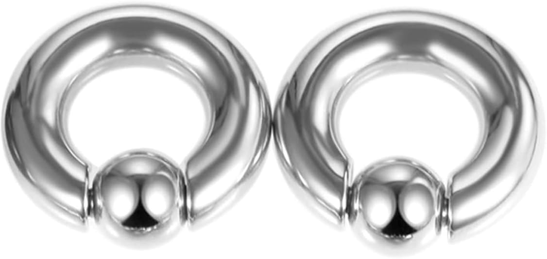 Set Orecchini Dilatatori 10mm Acciaio Inox - 2 Pezzi Per Lobi, Argento E Nero