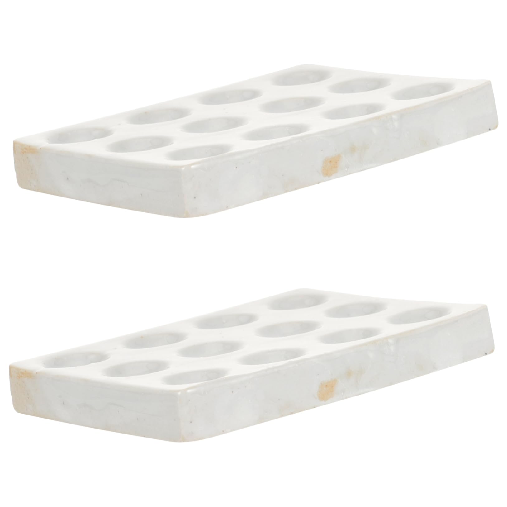 Alipis Plaque de Réaction Facile à Utiliser Lot de 2 Pièces 12 Trous en Céramique Blanche pour Expériences Scientifiques Précises pour Laboratoire de Chimie