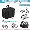 20 Inch Folding Bike Bag,Durable Folding Ebike Bag,Outside Waterproof Bike Bags,Portable Bike Transport Bag with Strong Webbing for Cars Train Shipping Air Travel,Bike Accessories with Handleba Bag #1