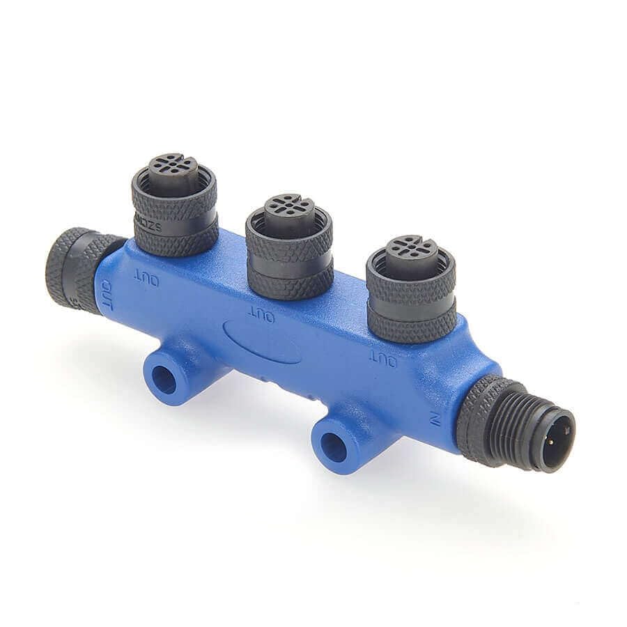Marine NMEA 2000 Connector Can Bus M12 5 Pin 4 Femlae to 5 Pin Male 3-Port Connector