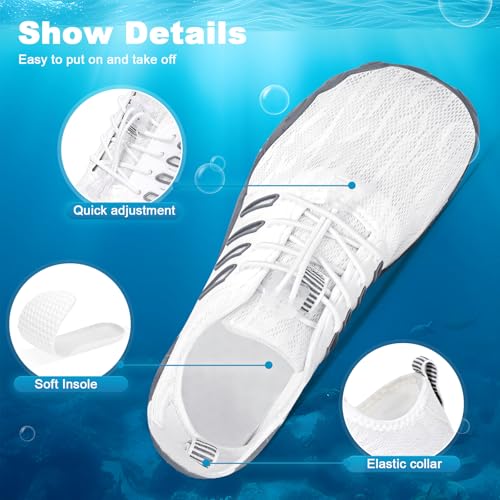 Hike Barefoot Water Shoes for Women Men, Quick-Dry Aqua Footwear Breathable Non-Slip Wide Toe Shoe for Beach Swim River Pool Lake Hiking Kayaking Surfing4