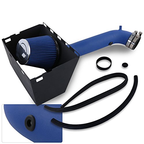 AJP Distributors Cold Air Intake CAI Induction System Blue Aluminum Pipe + Heat Shield Compatible Replacement For Ram 1500 2500 3500 4.7L 5.7L 2002 2003 2004 2005 2006 2007 2008 02 03 04 05 06 07 08
