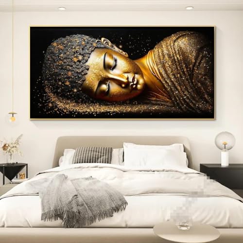 Affiche de Bouddha couché doré de qualité supérieure pour mur de salon