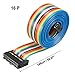 uxcell IDC Rainbow Wire Flat Ribbon Cable 16 Pins 148cm Length 2.54mm Pitch Type-C