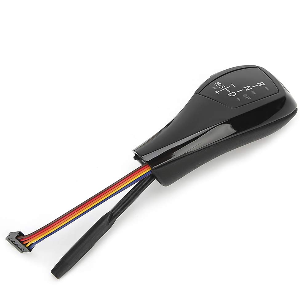 Cuifati Perilla de Cambio de Marchas LED Automática LHD Eléctrica para BMW E46 E60 E61 1999-2006, Kit de Reemplazo de Palanca de Cambios Eléctrica (Apto para Volante a la izquierda) (Negro brillante)