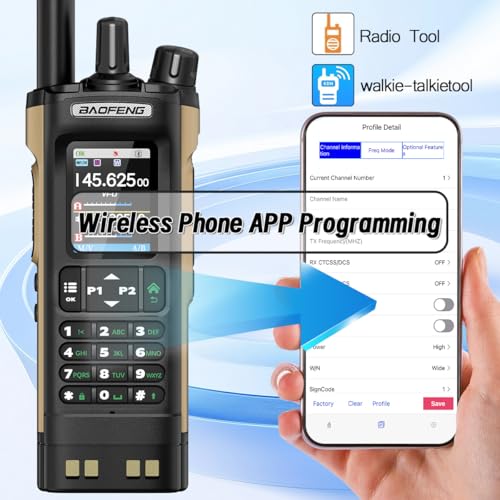 Image of BAOFENG Radio UV32 Ham Radio Handheld 10W Rechargeable Walkie Talkies Long Range UV-32 5RM Two Way Radio NOAA Weather Radio with GPS,APP Programming Copy Frequency 2500mAh Battery USB-C Charging