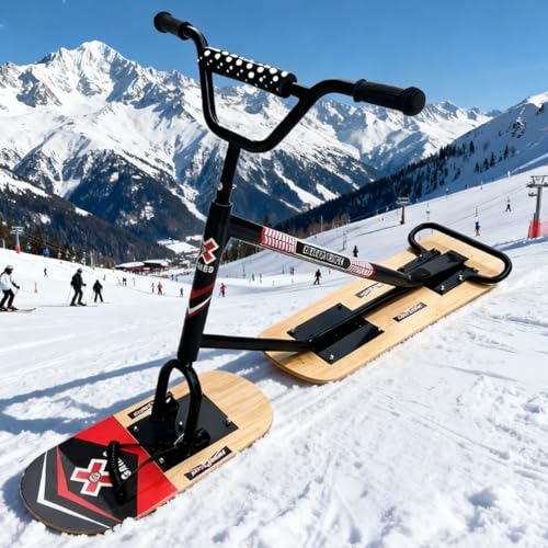 Patinete de nieve con dirección de 360° y estabilidad de doble hoja para deportes de invierno