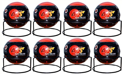 Image of AFS Fireball-Fire Extinguisher Ball /Quick Fire Off /Automatic Fire Extinguishing Fire Suppression Device with Stand & User Manual /Emergency Fireball for Home, Car, Garage, (Pack of 8)