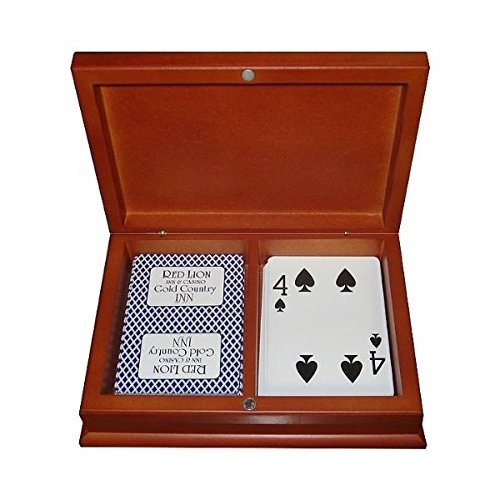 DAONEG Maple Wood Playing Card Case - Holds 2 Decks - Classic Style - All Ages