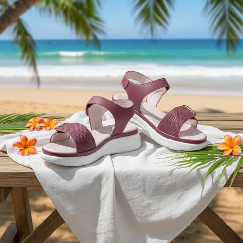 Image of DOCTOR EXTRA SOFT Women's Ultra Lightweight Sandals with Memory Foam Cushion|Stylish & Comfortable|Casual & Non-Slip|Diabetic & Orthopedic Flip Flops with Adjustable Strap Ladies & Girls New-D-610
