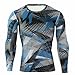 ZERAOKE Men’S Long Sleeve Printed Compression Shirt for Running Gym,Quick Dry Stretch Athletic Base Layer/Tops for Fall Winter-Color 8-L