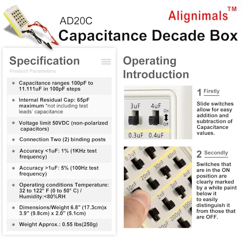 ad20c v12 capacitance decade box 5 decades of capacitance ranges 100pf to 11111uf in 100pf steps