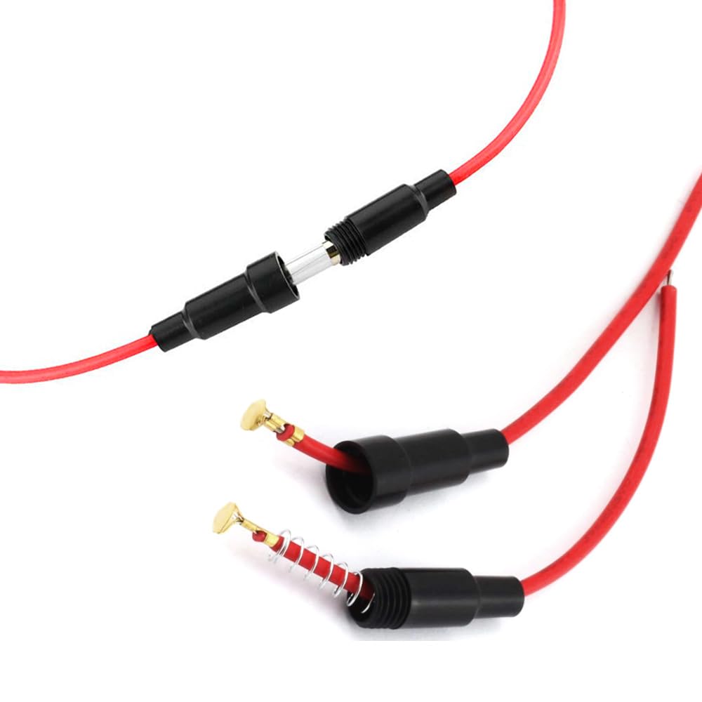 GTIWUNG 10Pcs Scatola Portafusibili per Fusibili Lamellari Auto, 16AWG Portafusibile Medio in Linea con Cavo, 32V Portafusibile a Lama Standard (Misura Media