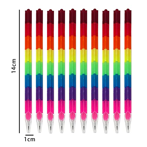 FAOKZE 12 Pièces Crayons De Couleur Empilables Pour Enfants