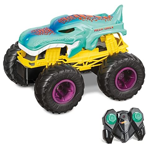 Mondo 63680 RC Monster Truck MEGA WREX 17 Motors Remote Control Machine for Children 2.4 GHz-Color Green/Yellow/Black-63680, Hot Wheels Livery Cover