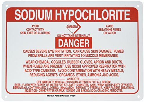 Hypochlorite de sodium panneau Brady 123860 signalisation de danger