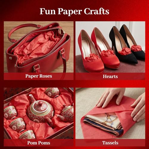 Image of Koogel 330 Sheets Red Tissue Paper, 14 X 10 inches