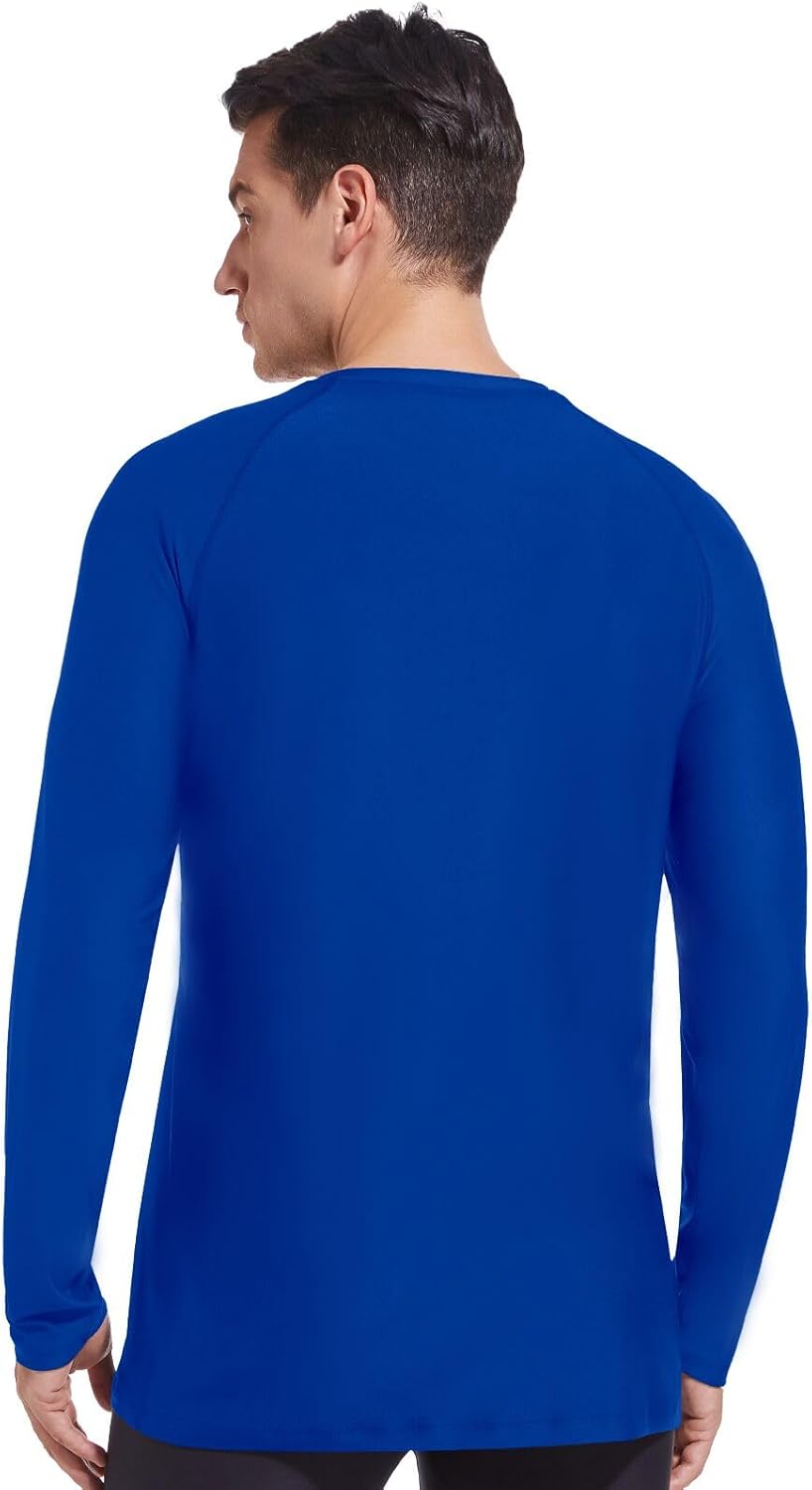 +MD Long Sleeve Shirts for Men, Quick Dry, Moisture Wicking T-Shirts for Gym, Workout, Running, Lightweight Crew Base Layer - Image 2