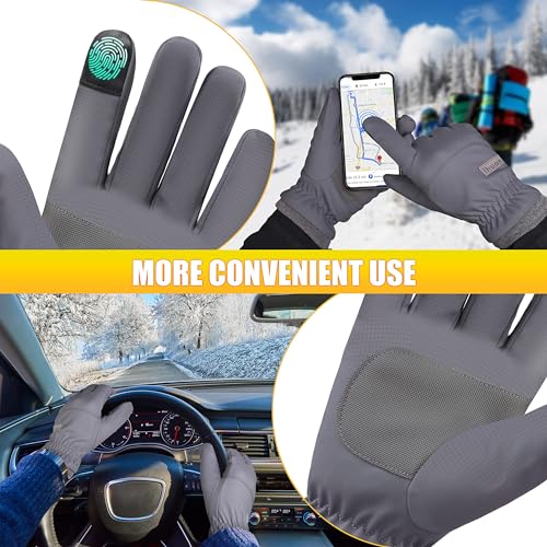 Image of ihuan Winter Waterproof Ski Gloves Men Women, Snow Warm Cycling Cold Weather, Driving Biking Running