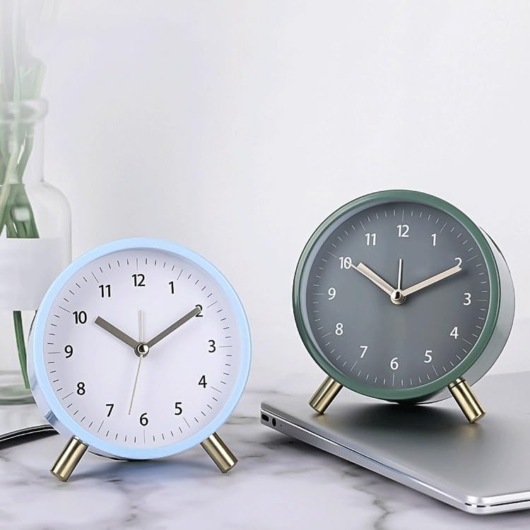 Reloj de escritorio minimalista azul con diseño creativo de lujo ligero 4