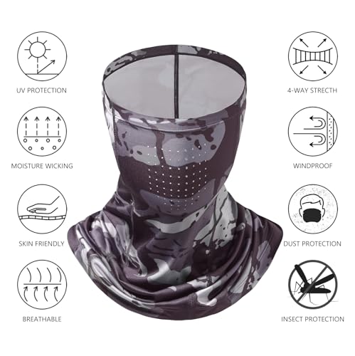 Image of BASSDASH UPF 50+ Breathable Neck Gaiter, Quick Dry Face Mask for Men Women