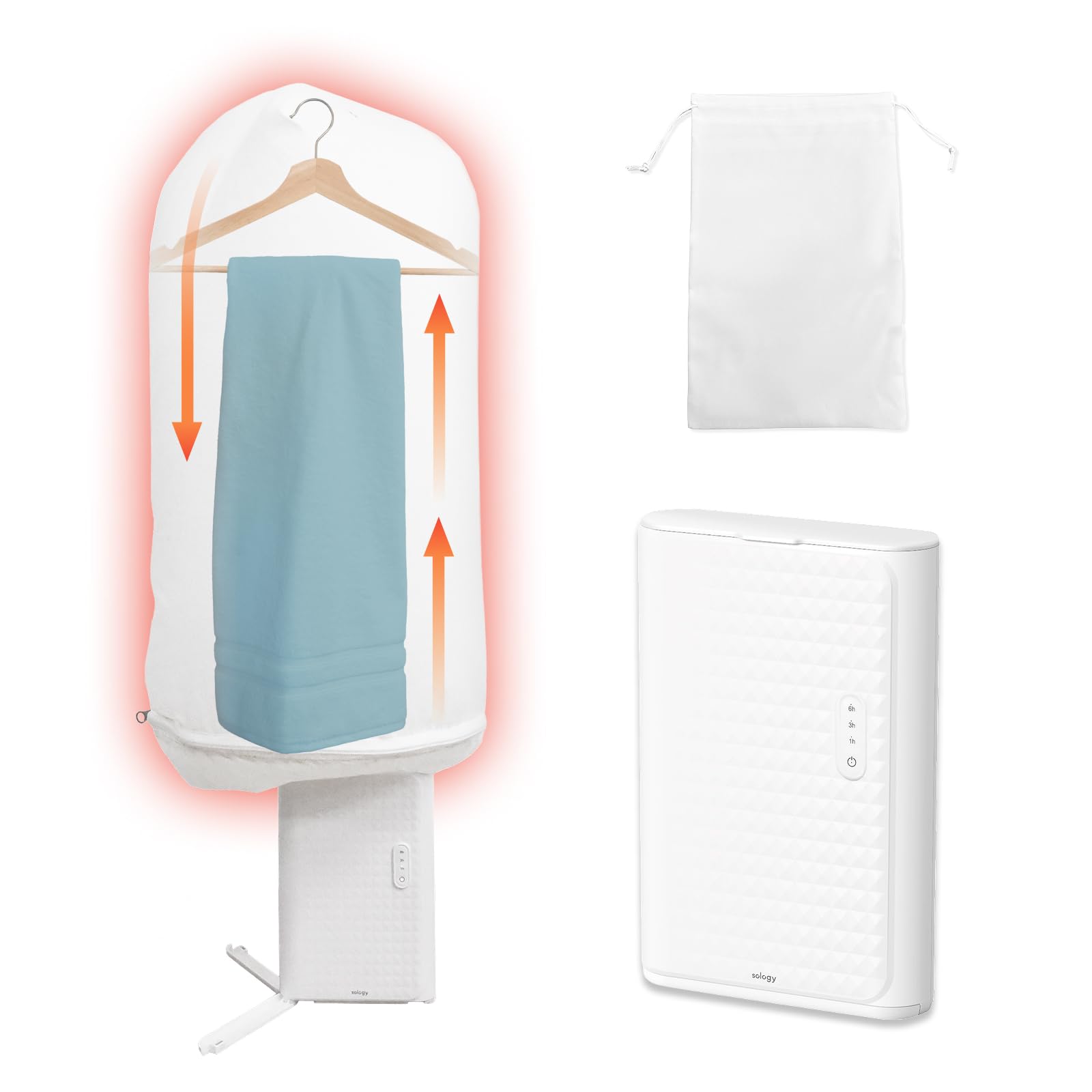Amazon | 【海外使用OK】sology(ソロジー) ポータブル衣類乾燥機 夜間