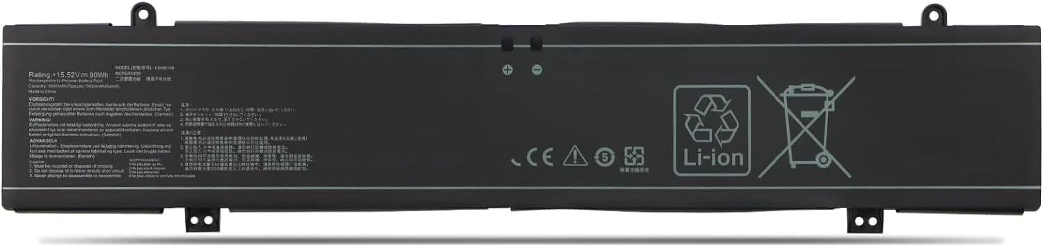 C41N2109 Laptop Battery Compatible with Asus ROG Flow X16 GV601RM GV601RE G614JU GV601VU GV601RE-M5051W GV601RE-M5057X GV601RW-M5110X GV601RM-M5120X ROG Strix Scar 18 G834 Series 15.52V 90Wh