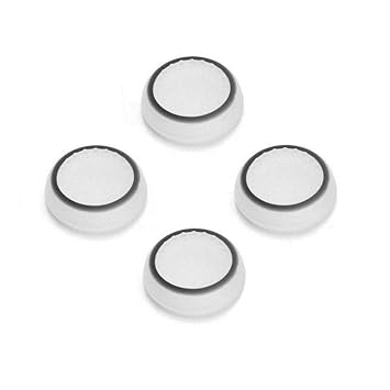 Silicone Thumb Stick Joystick Analog Grip Thumbsticks Cap Cover Case for PS4 PS3 Xbox One Xbox 360 Wii U NS Pro Controller (White-Black)