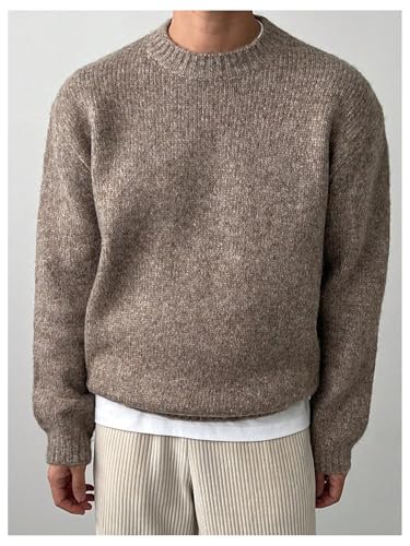 Floerns Men's Long Sleeve Knitwear Sweater Crewneck Drop Shoulder Pullover Top3