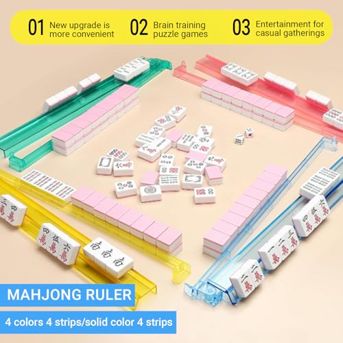 Set de 4 soportes para Mahjong acrílicos transparentes miniatura 6