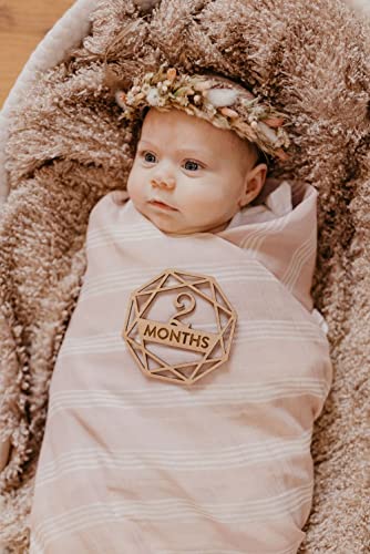 Image of Mini Wander Swaddles for Newborns Muslin Swaddle Blankets - Breathable Soft Receiving Blanket Baby Essentials | 47 x 47 Cotton - (Stripe (Smoke Rose)