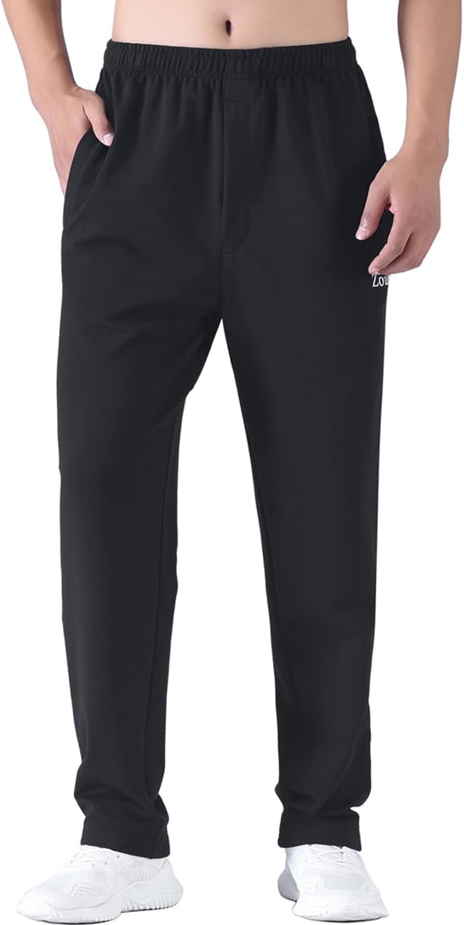 Zoulee Men's Casual Cotton Jogger Sweatpants Zipper Front Pants - Image 2