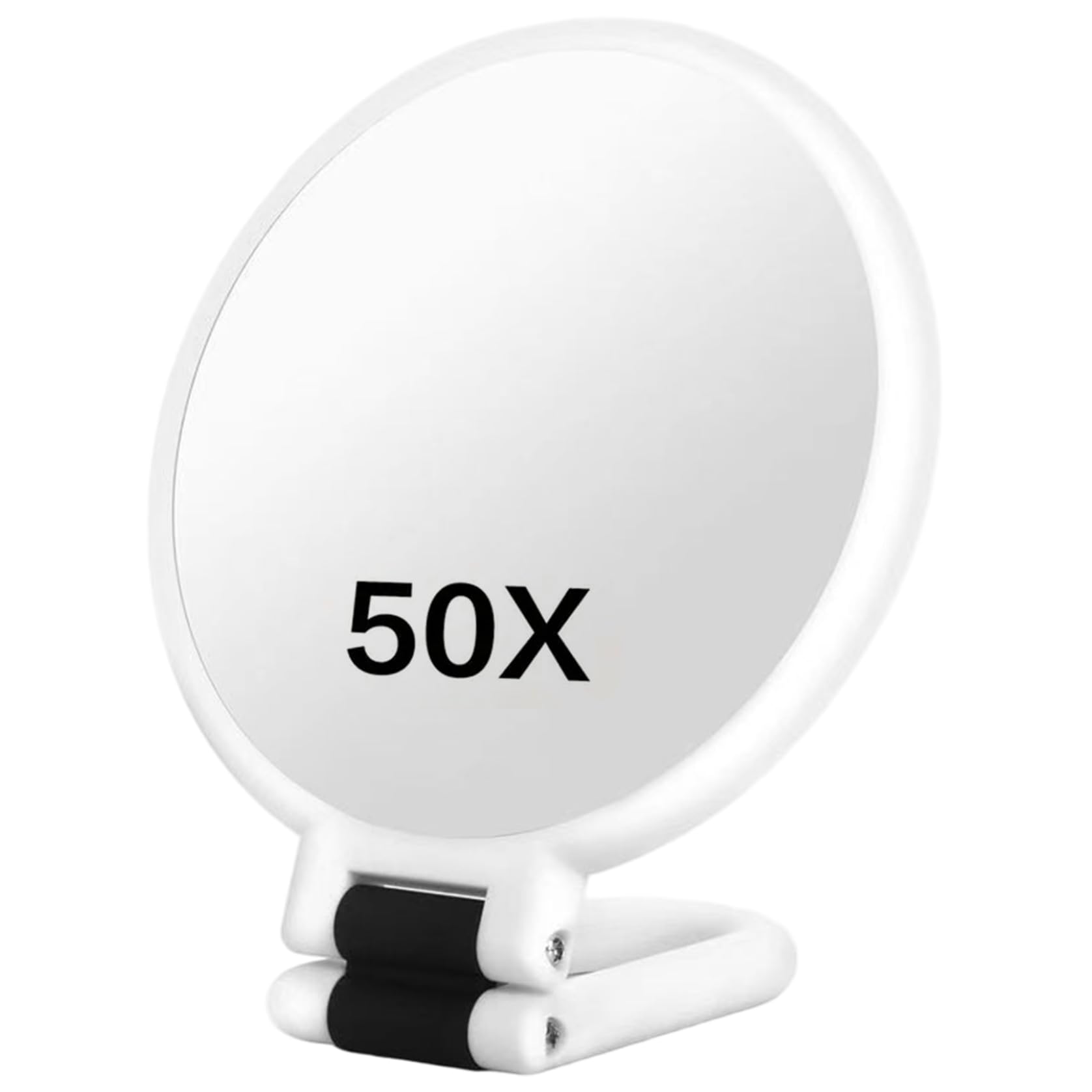 Latemeia 50X Magnifying Mirror, Double-Sided Magnifying Makeup Mirror with 360° Adjustable Handle, Handheld/Wall Mount/Tabletop Design for Makeup, White, Decoración del hogar