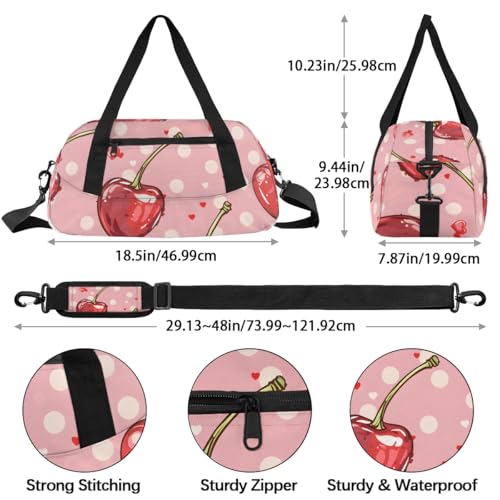 Fruits Cherries Kids Duffle Bag Boys Girls Small Sport Dance Gym Bag for Overnight Travel Weekender Carry On4
