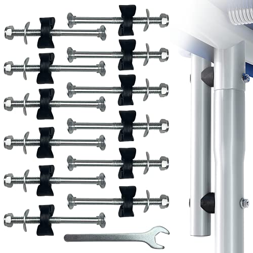 Lot de 12 vis de trampoline pour trampoline - Outil de stabilité - Entretoises en acier galvanisé avec une clé pour trampoline fixe Cover