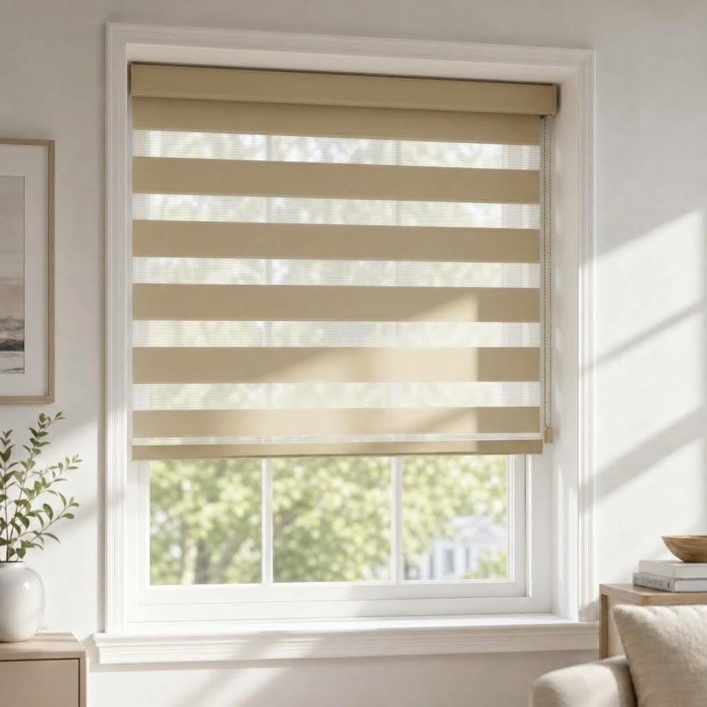 Store Enrouleur Jour et Nuit, Double Tissu Stores Zébrés Protection Solaire