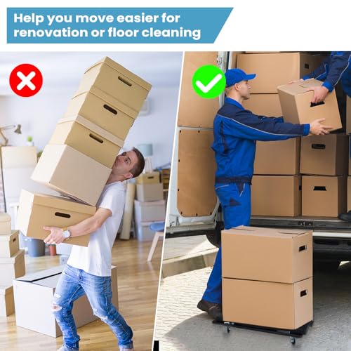 Nellyke GJ1017BKR002NK Furniture Dolly, 2 Pack Moving Dolly,16'' X10'' Dolly 500Lbs Large Capacity, Furniture Movers 4 Wheels Heavy Duty, Modular Connectable Small Flat Dolly, Practical Portable Dollies thumb #5