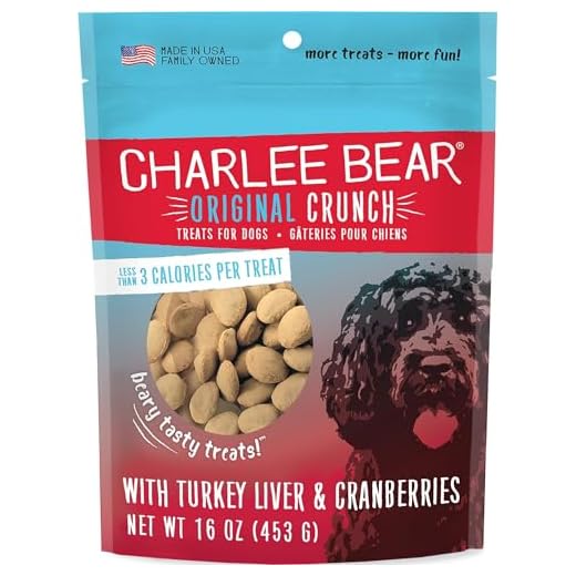 Charlee Bear Dog Training Treats, Turkey Liver & Cranberries Recipe, Low Calorie (Under 3 Calories), Limited Ingredient Crunchy Dog Treats, 16 oz. Resealable Bag