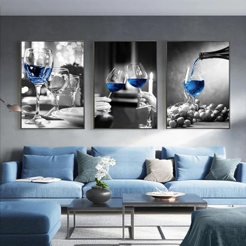 Impression champagne bleu affiche toile de qualité supérieure pour décoration murale art