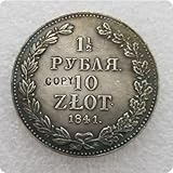 [material]: Metal REZAJDUIE Moneda Conmemorativa 1841 Moneda DE Polonia Copia Monedas réplicas Monedas medallas coleccionables Regalo