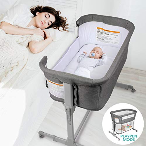 3 in 1 Baby Bassinet, Bedside Sleeper for Baby, Playpen, Easy Folding Portable
