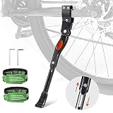 Soporte para bicicletas de 24 a 28 pulgadas, altura regulable de 5 cm, soporte lateral universal para bicicleta con 2 correas de tobillo, soporte estable para bicicleta de montaña, bicicleta