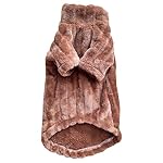 Turtleneck Sweater for Sphynx Cat Soft Coral Fleece Cat Clothes Thick Winter Warm Outfit Coat for Hairless Cats and Small Dogs Apparel with Sleeves (M (5-7 lbs), Brown) - Image 2