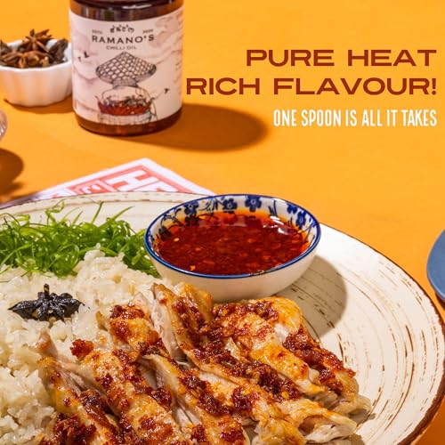 Image of RAMANO'S Fiery OG Chilli Oil 240 Gms, Extra Hot and Spicy with 5 Hand-Picked Chillies, Intense Sichuan Peppercorn Heat for Spice Lovers, Perfect for Stir-Fries, Marinades, Fried rice, Pizza & Pasta