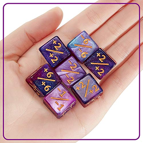 Image of Sumind 24 Pcs Counter Dice -1 /+1 Counters Ability Keyword Counters Buff Tokens 6 Sided Dice Gifts Compatible with CCG TCG Cards Gaming Accessory (Fresh Style)