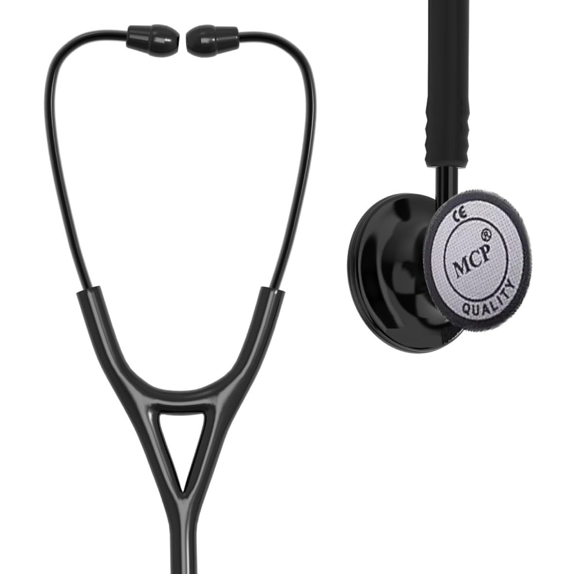 MCP ELITE ST-EL02 Midnight Black Stethoscope for Doctors, Stethoscope for Students medical, stethoscopes nurse | Single tube with stainless steel chest piece and double diaphragm (Dual Head)