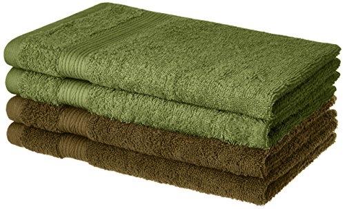 Amazon Brand - Solimo 100% Cotton 4 Piece Hand Towel Set, 500 GSM...