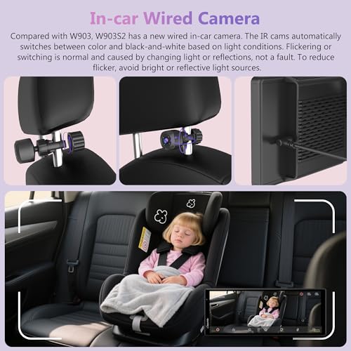 Image of CarpurideW903S3 9.33 Inch HD Wireless Carplay & Android Auto Screen, 4K Front + Wired 1080P Rear + Infrared Camera, with Loop Recording, Bluetooth, GPS, FM, Super Link, 64GB TF